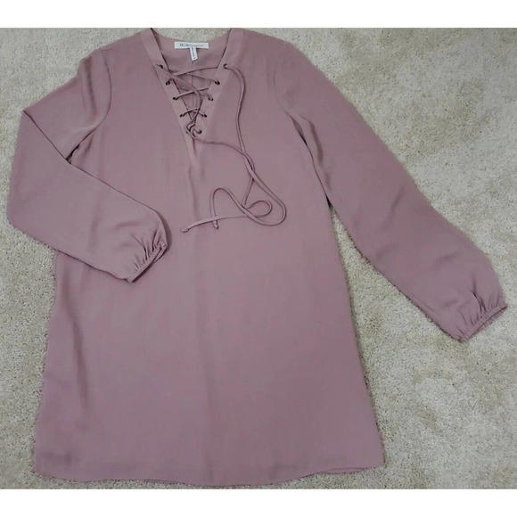 BCBGeneration ~Woman Size XS~ Dusty Pink Long Sleeve Sheath Mini Dress Lined. - Picture 7 of 12